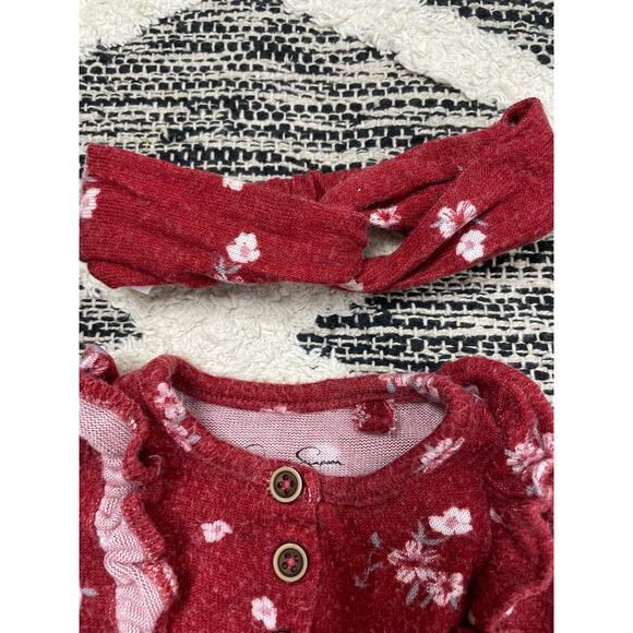 Jessica Simpson Baby Girl Floral Outfit size 3/6mo with Headband - Picture 2 of 5